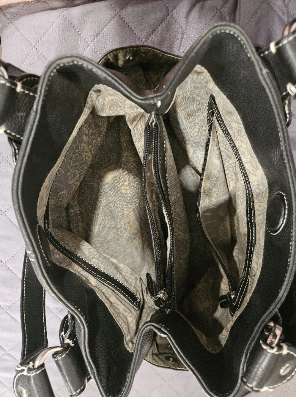 Black Leather Women's Shoulder Bag